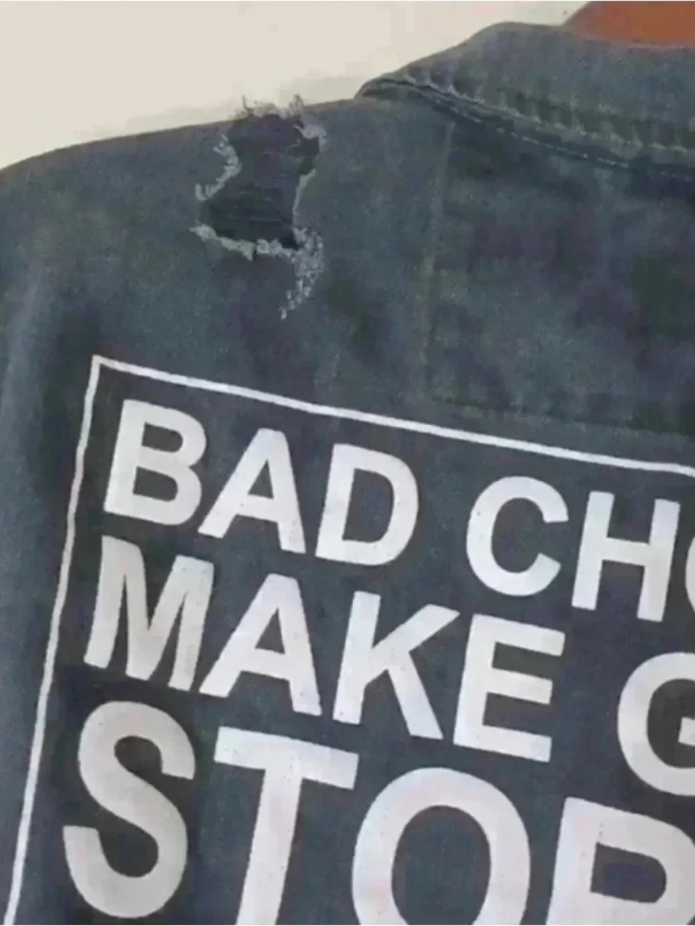Signature 8 Bad Choices Cropped Black Denim Jacket S